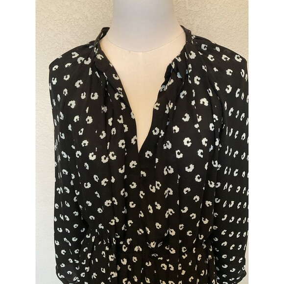 LOFT, Women’s, Dress, Long Sleeve, Elastic Waist, Black & Mint Green, Size: 6 - Picture 5 of 16